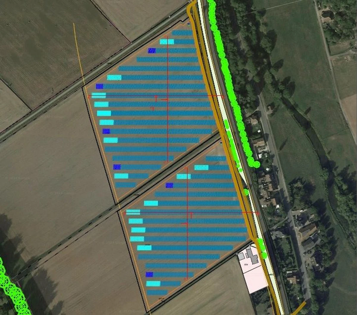 Entwurf PV-Freiflächenanlage Hanebülten