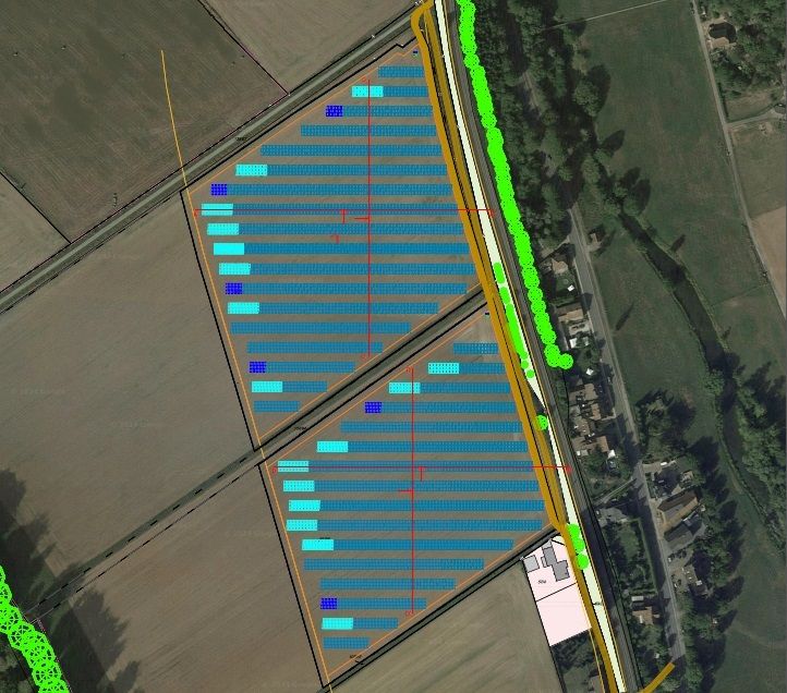 Entwurf PV-Freiflächenanlage Hanebülten